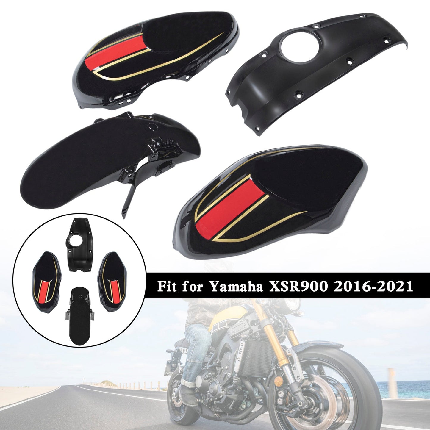 2016-2021 Yamaha XSR900 Injection ABS Plastic Bodywork Fairing Kit 001#