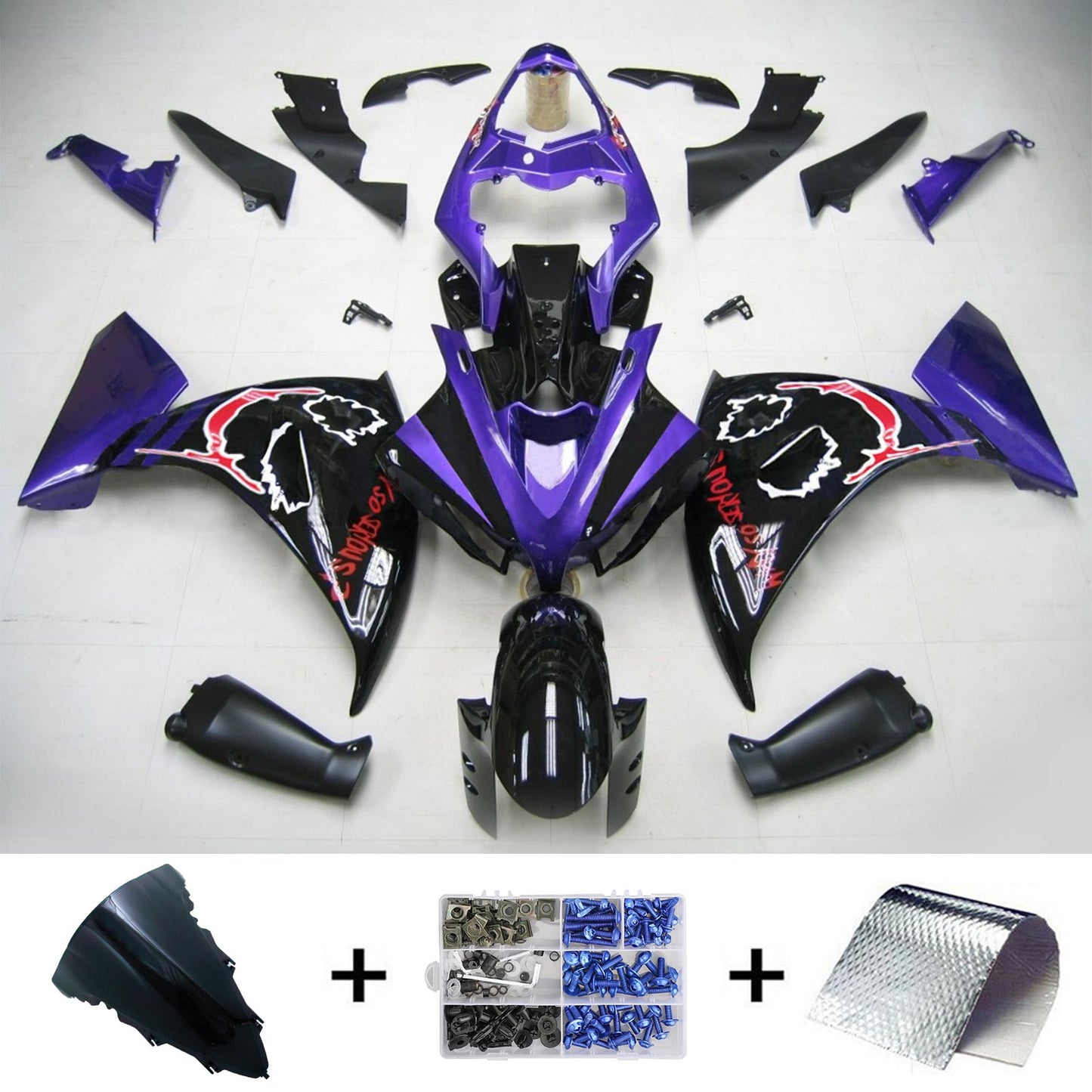 2012-2014 Yamaha YZF 1000 R1 Amotopart Injection Fairing Kit Bodywork Plastic ABS #137