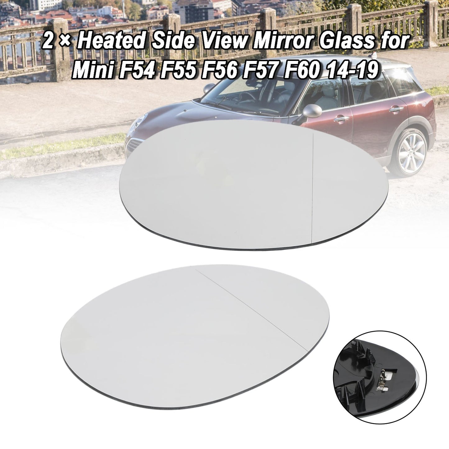 2014-2019 Mini F54 F55 F56 F57 F60 2 × Heated Side View Mirror Glass