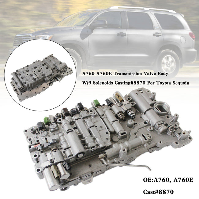 Toyota Century 2005-2014 A760 A760E Transmission Valve Body W/9 Solenoids Casting#8870