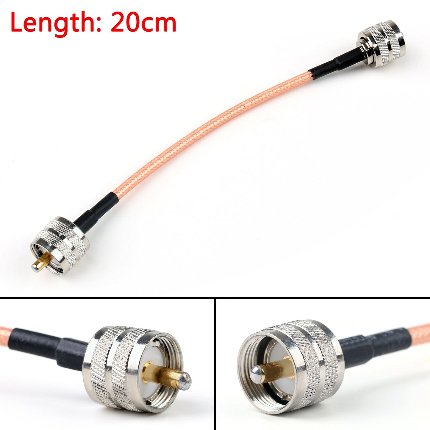 20cm RG142 Cable PL259 UHF Male To UHF Male For Car Radio Antenna Pigtail 8in