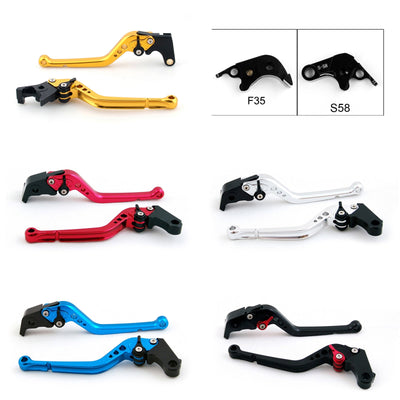 Long Brake Clutch Levers For Suzuki GSXR1000 09-14 GSXR600 GSXR750 11-14 Black