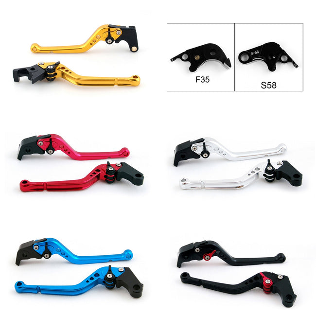 Long Brake Clutch Levers For Suzuki GSXR1000 09-14 GSXR600 GSXR750 11-14 Black