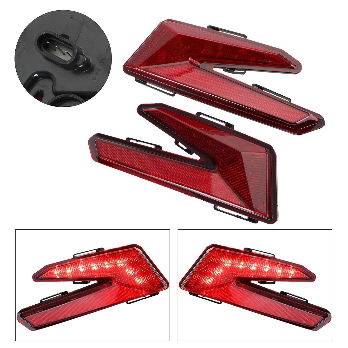 Left Right Red LED Brake Tail Lights For Can Am Maverick x3 TURBO 2017-2021