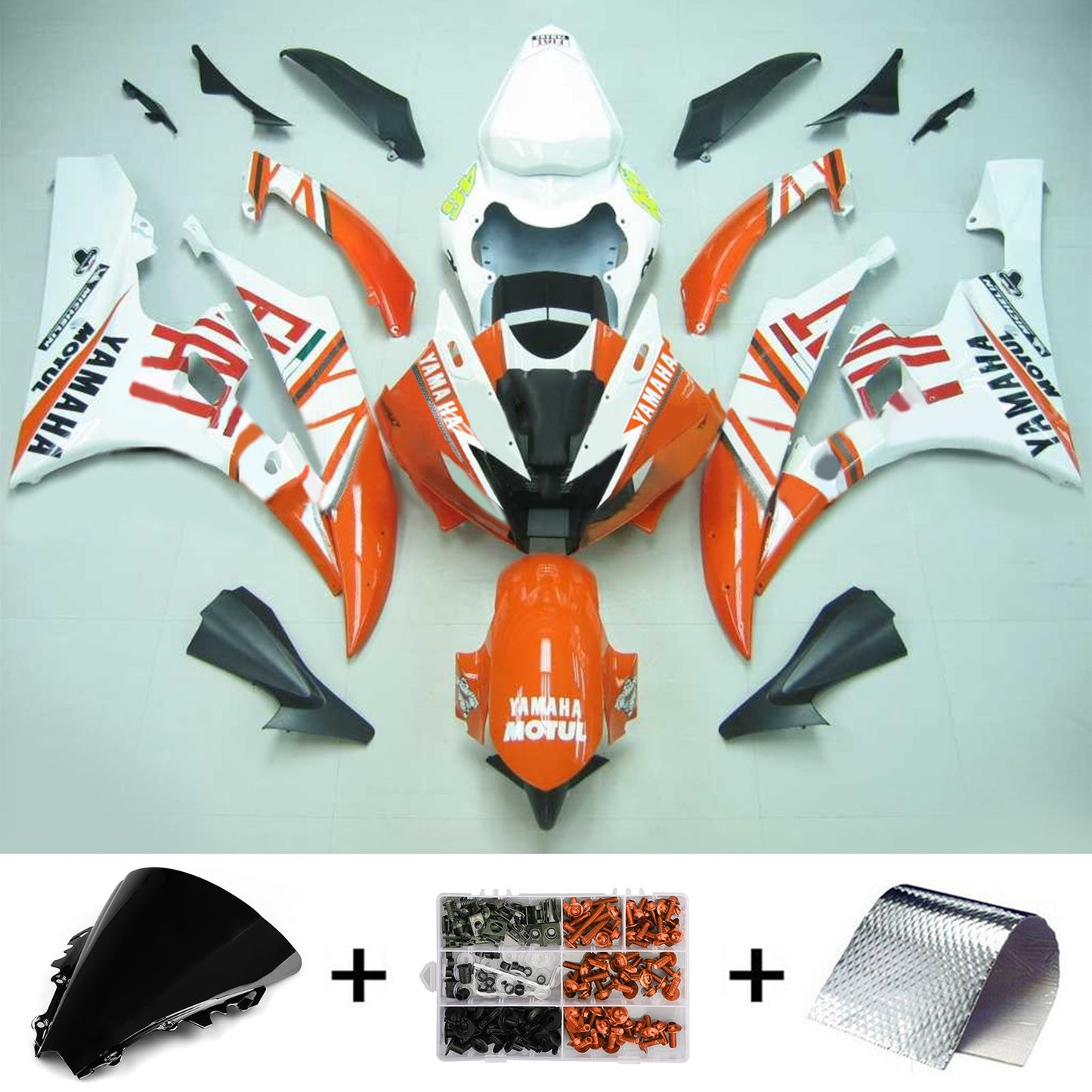 2006-2007 Yamaha YZF 600 R6 Amotopart Injection Fairing Kit Bodywork Plastic ABS #113