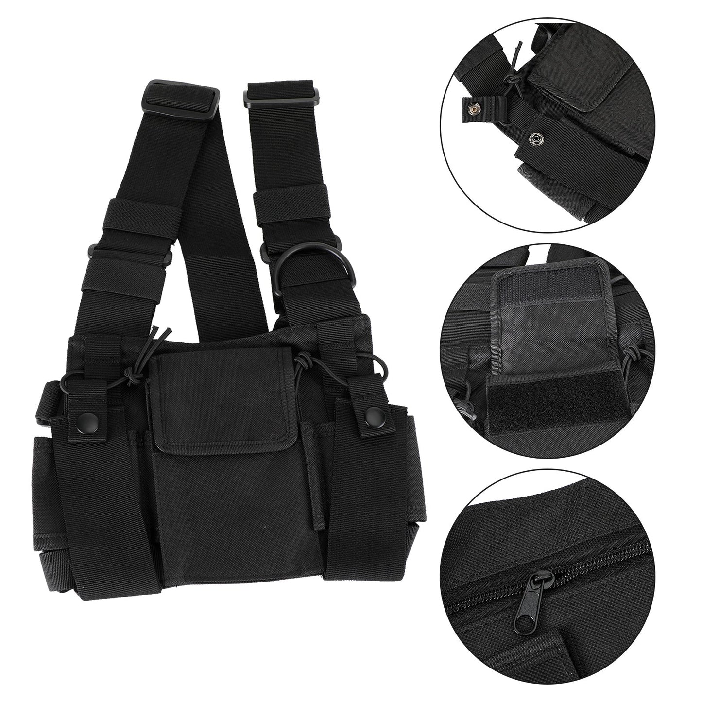 New Tactical Bilateral Chest Harness Bag for Field Operations Radio Universal