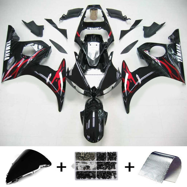 2005 Yamaha YZF 600 R6 Amotopart Injection Fairing Kit Bodywork Plastic ABS #108