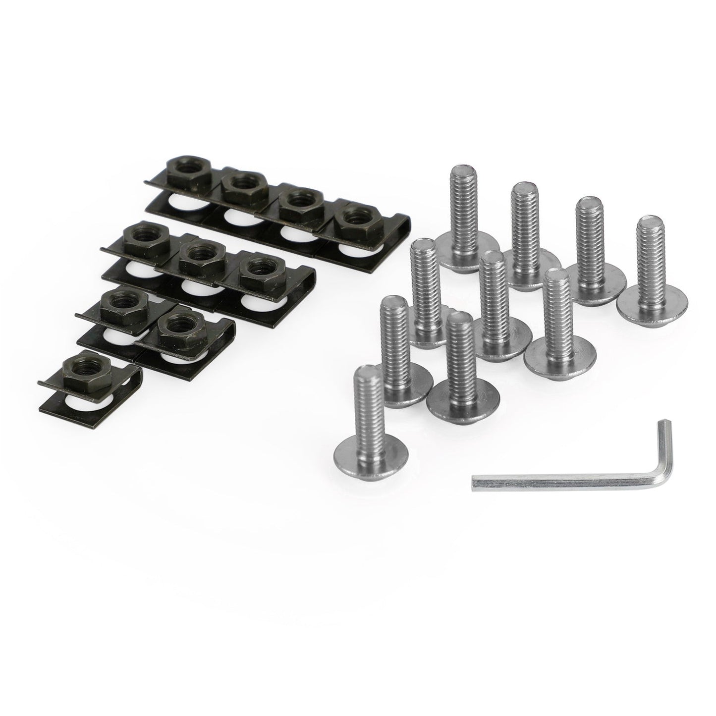 Motorcycle Aluminum Fairing Screen M6x20mm Screw Bolts Clips kit Black QTY 10