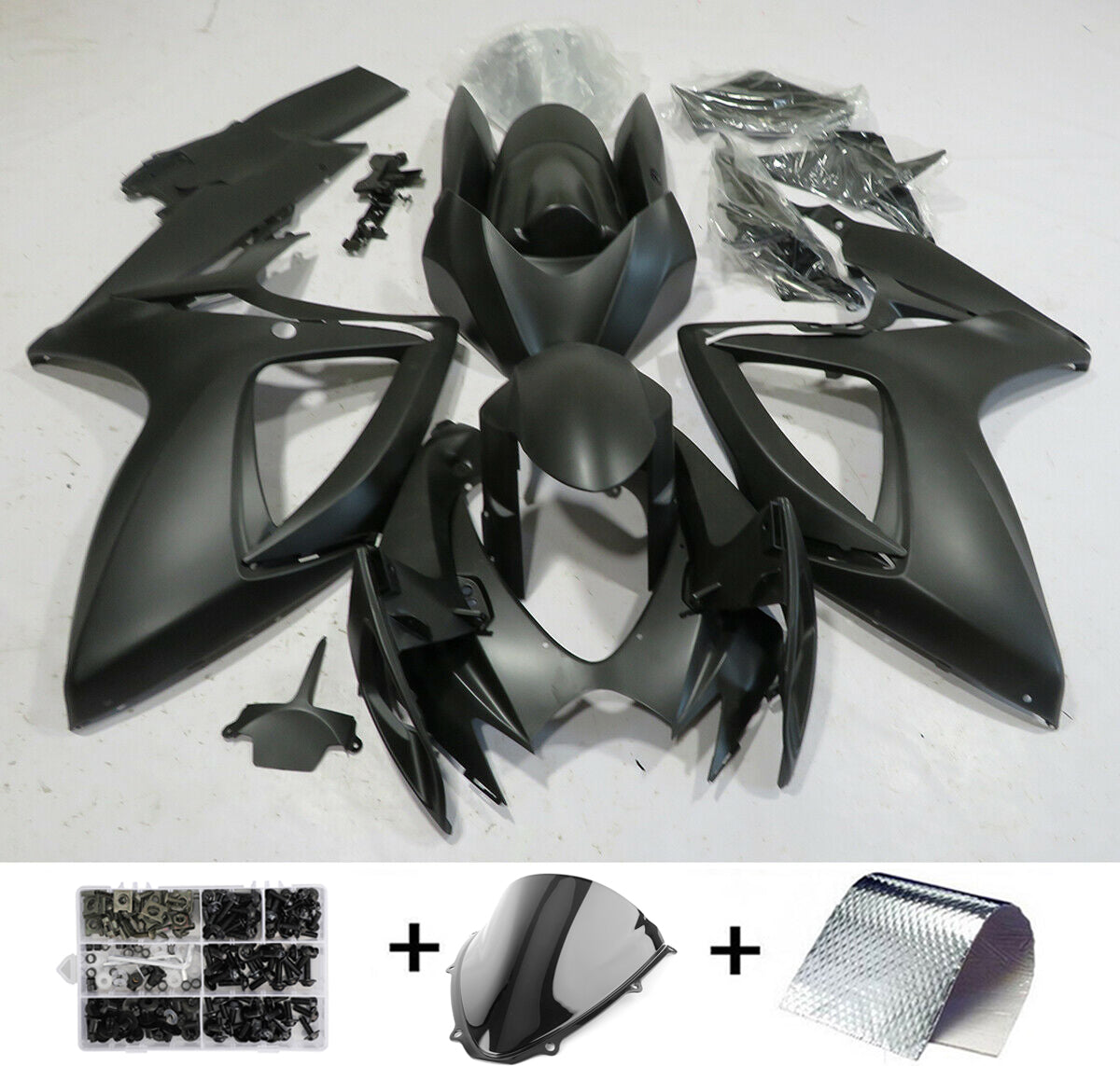 2006-2007 Suzuki GSXR 600/750 Amotopart Fairing Matt Black Kit