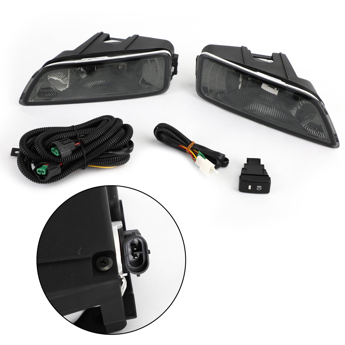 Black Lens Fog Lights + Switch For 2003-2007 Honda Accord / 2004-2008 Acura TL