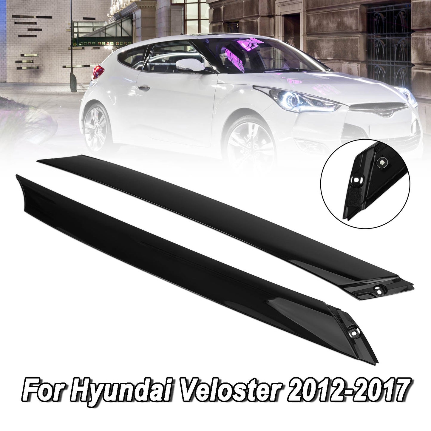 L+R Windshield Pillar Trim Exterior Molding For Hyundai Veloster 2012-2017