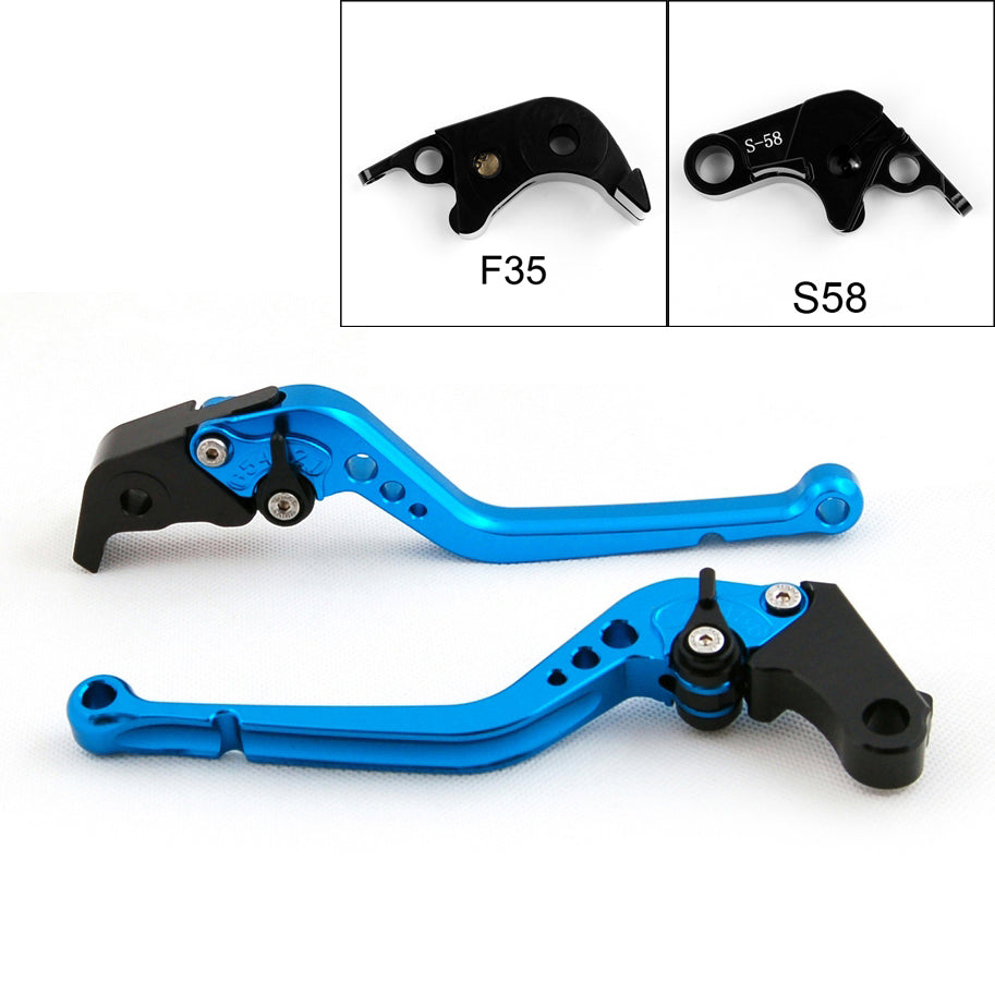 Long Brake Clutch Levers For Suzuki GSXR1000 09-14 GSXR600 GSXR750 11-14 Black