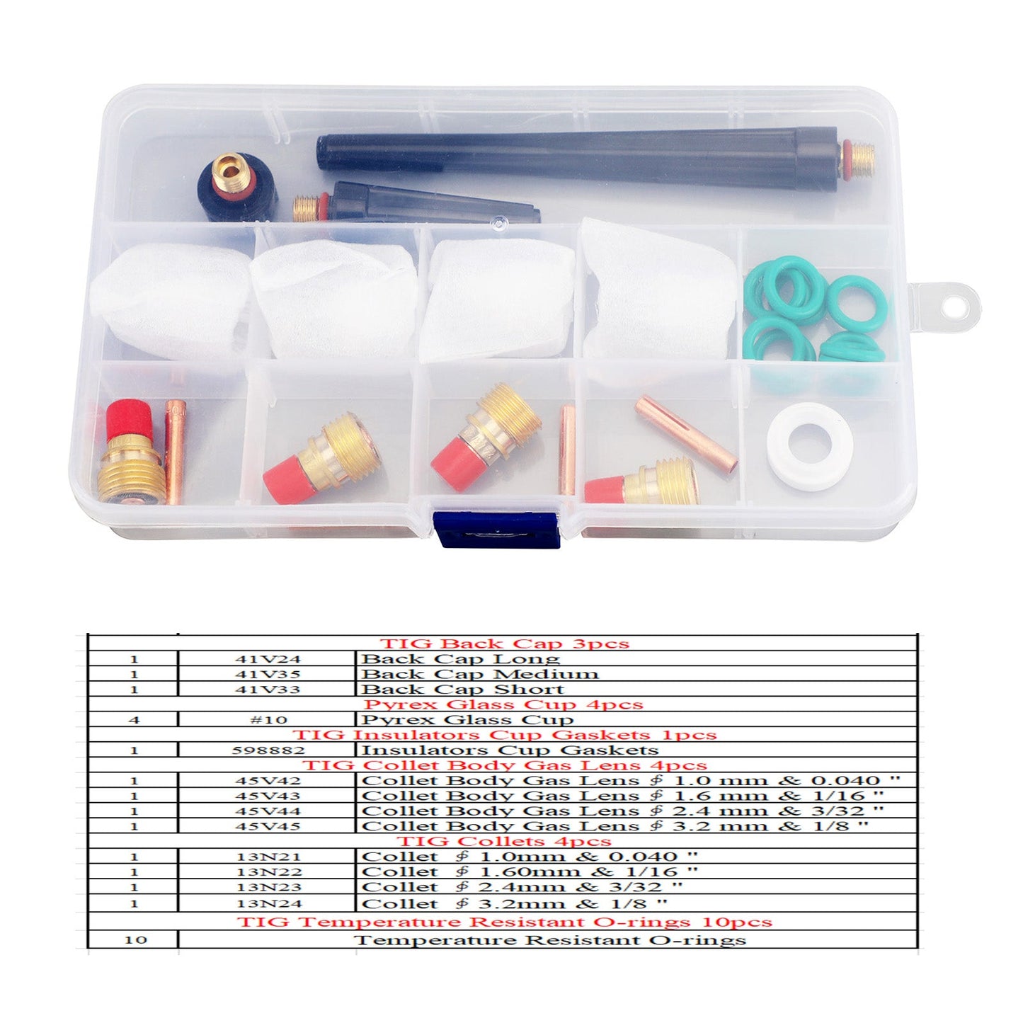 Tig Gas Lens Collet Body Cup Kit Wp 9 20 25 Tig Welding Torch 26Pcs