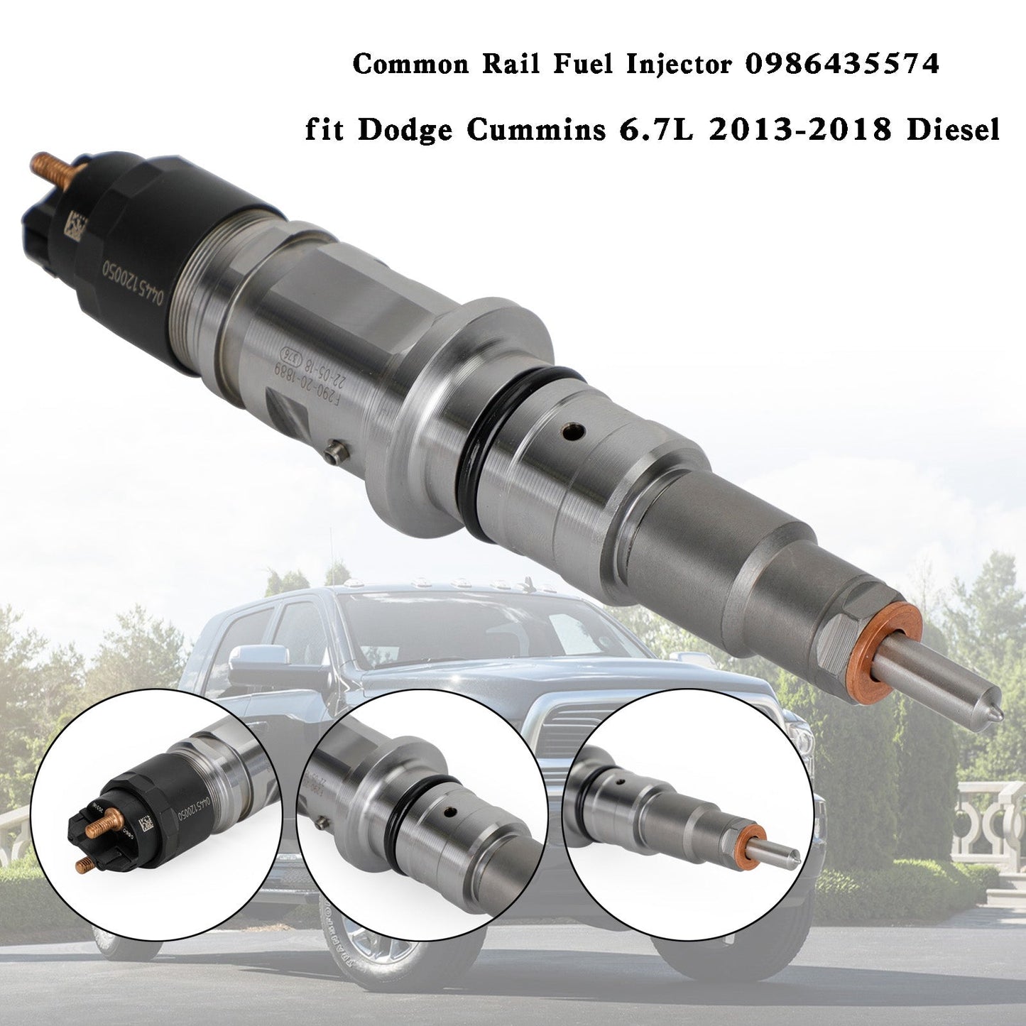 Common Rail Fuel Injector 0986435574 fit Dodge Cummins 6.7L 2013-2018 Diesel
