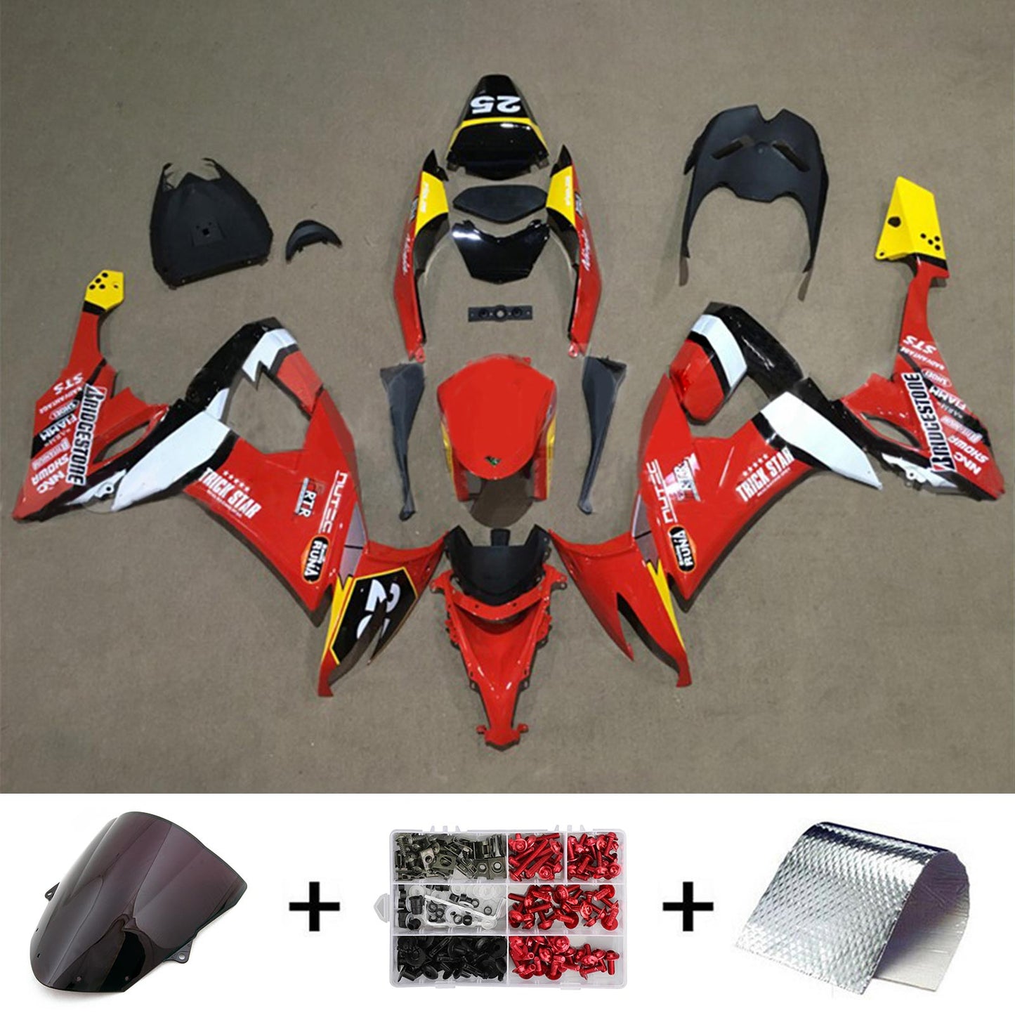 2008-2010 Kawasaki ZX10R Injection Fairing Kit Bodywork Plastic ABS#118