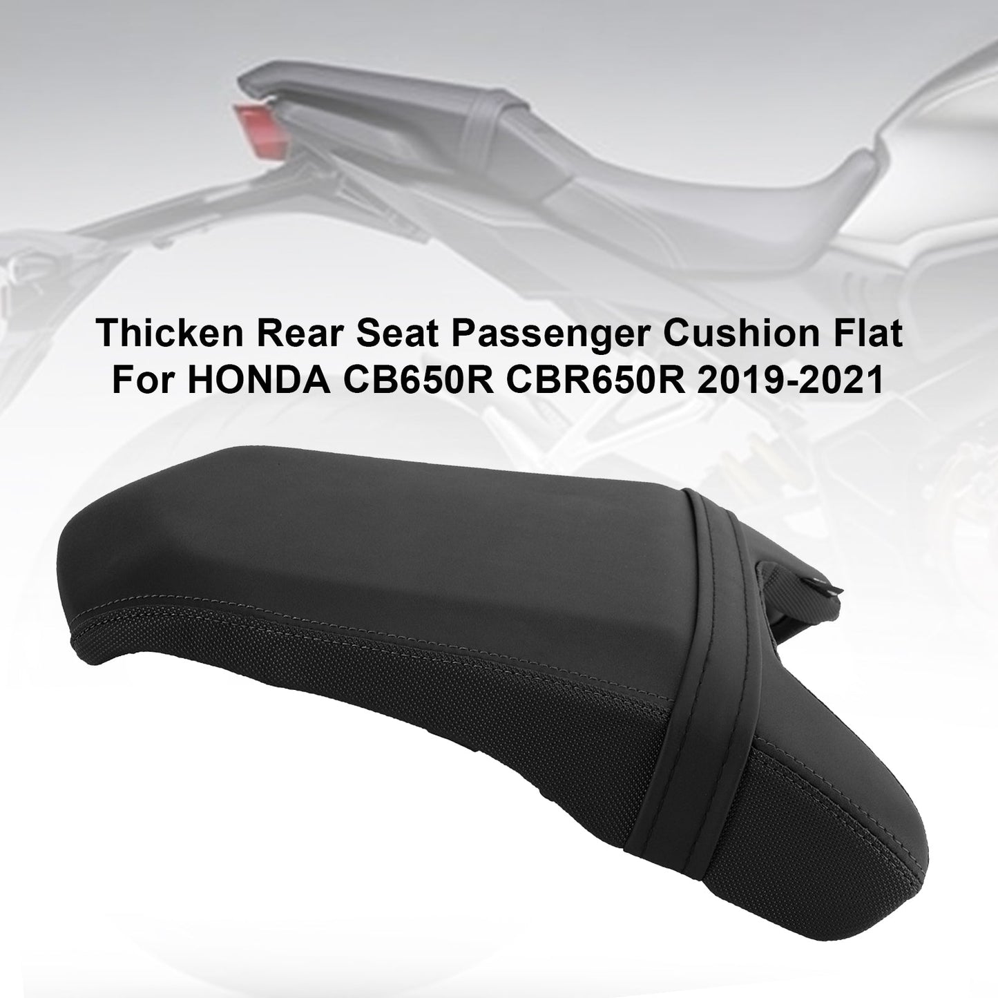 2019-2023 HONDA CB650R CBR650R Thicken Rear Seat Passenger Cushion Flat Black A