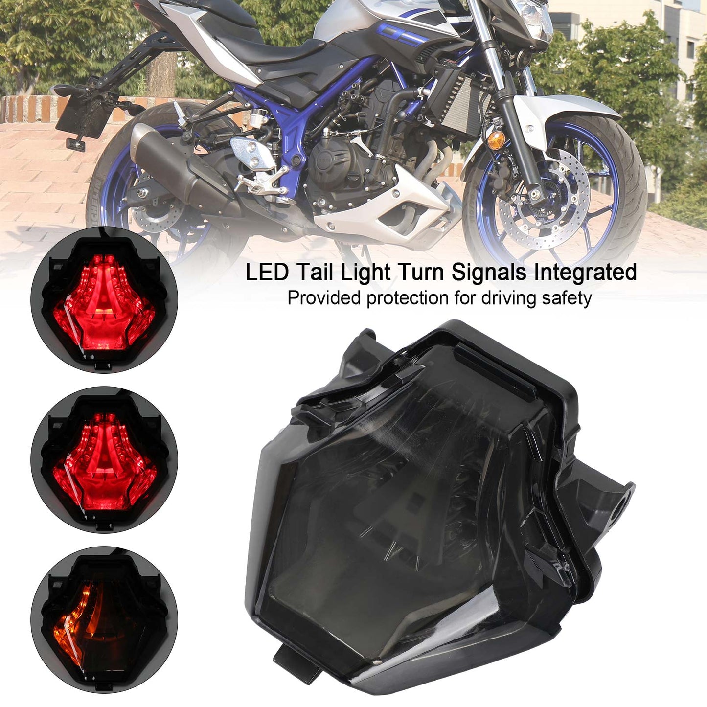 Tail Light Turn Signals Integrated For YAMAHA YZF R25/R3 MT 03/07/25 FZ 07 Blue