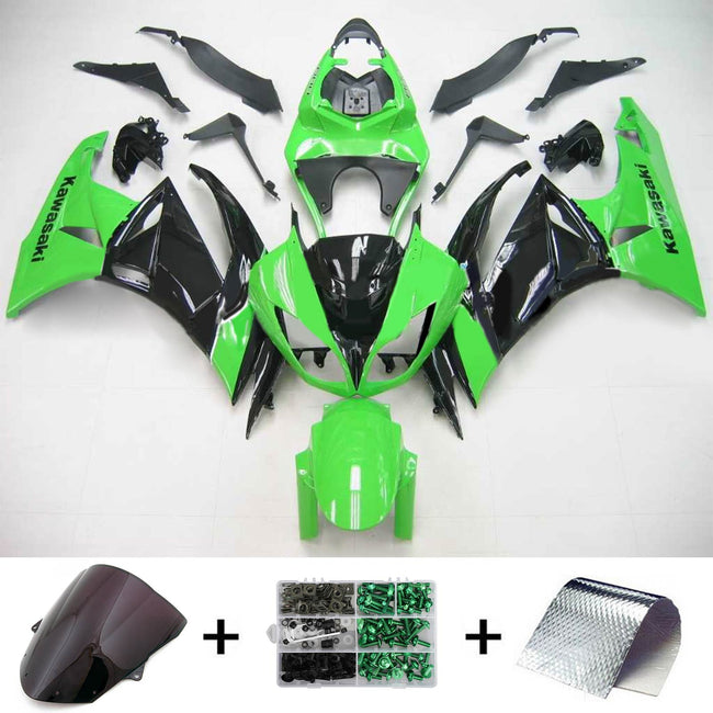 2009-2012 Kawasaki ZX6R 636 Amotopart Injection Fairing Kit Bodywork Plastic ABS #104