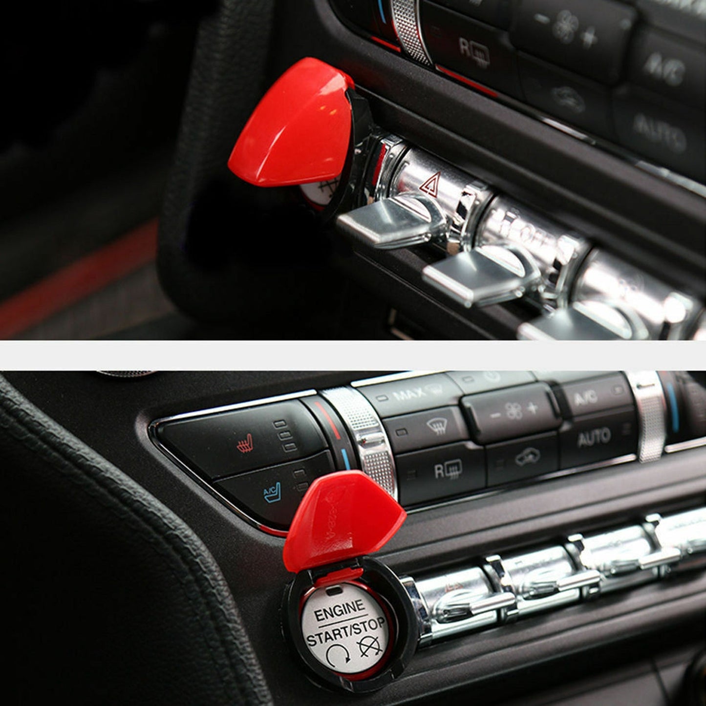 Car Start Stop Button Cover Push Switch Control Trim Red For Ford Mustang 2015+