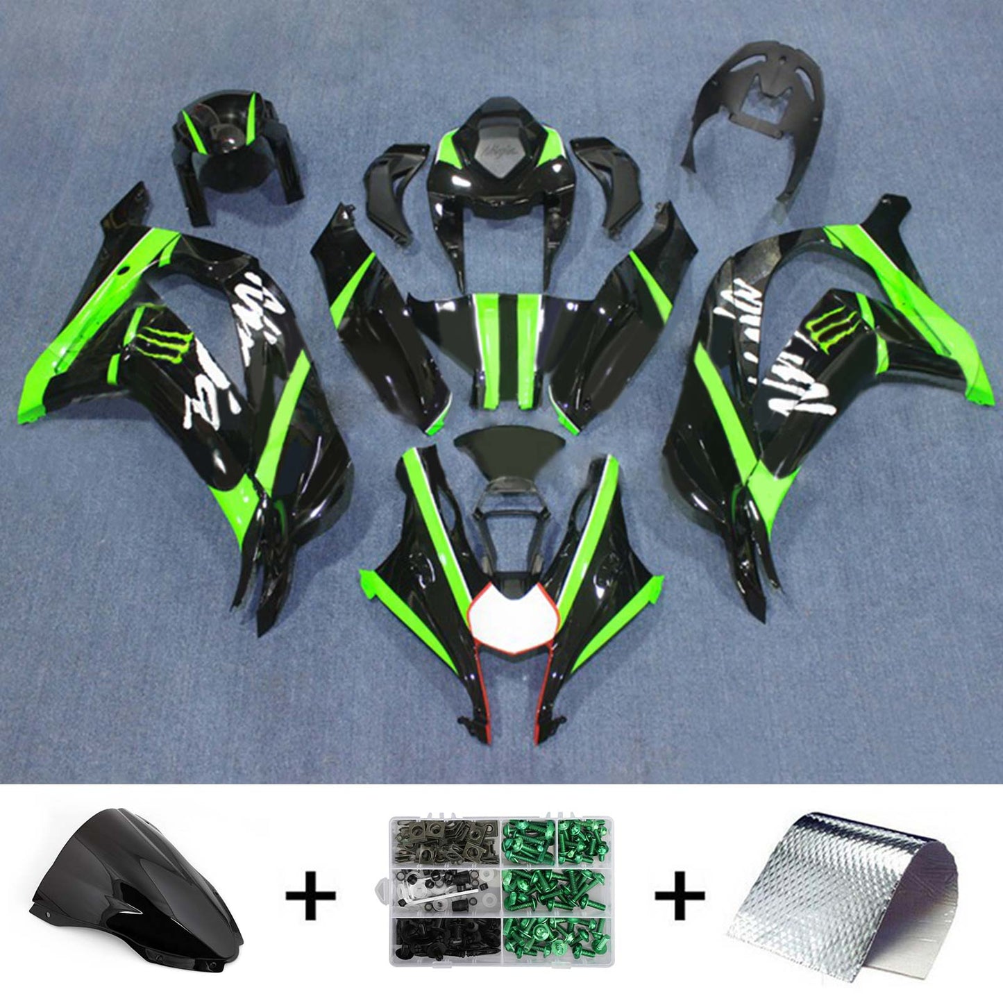 2016-2020 Kawasaki ZX10R Injection Fairing Kit Bodywork Plastic ABS#163