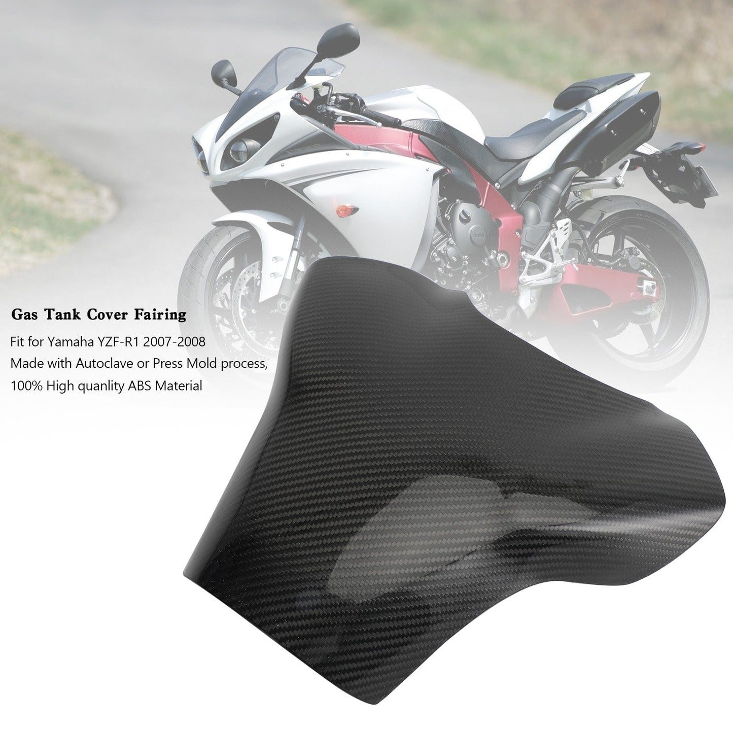 Yamaha YZF-R1 2007-2008 Carbon Gas Tank Cover Panel Fairing Protector