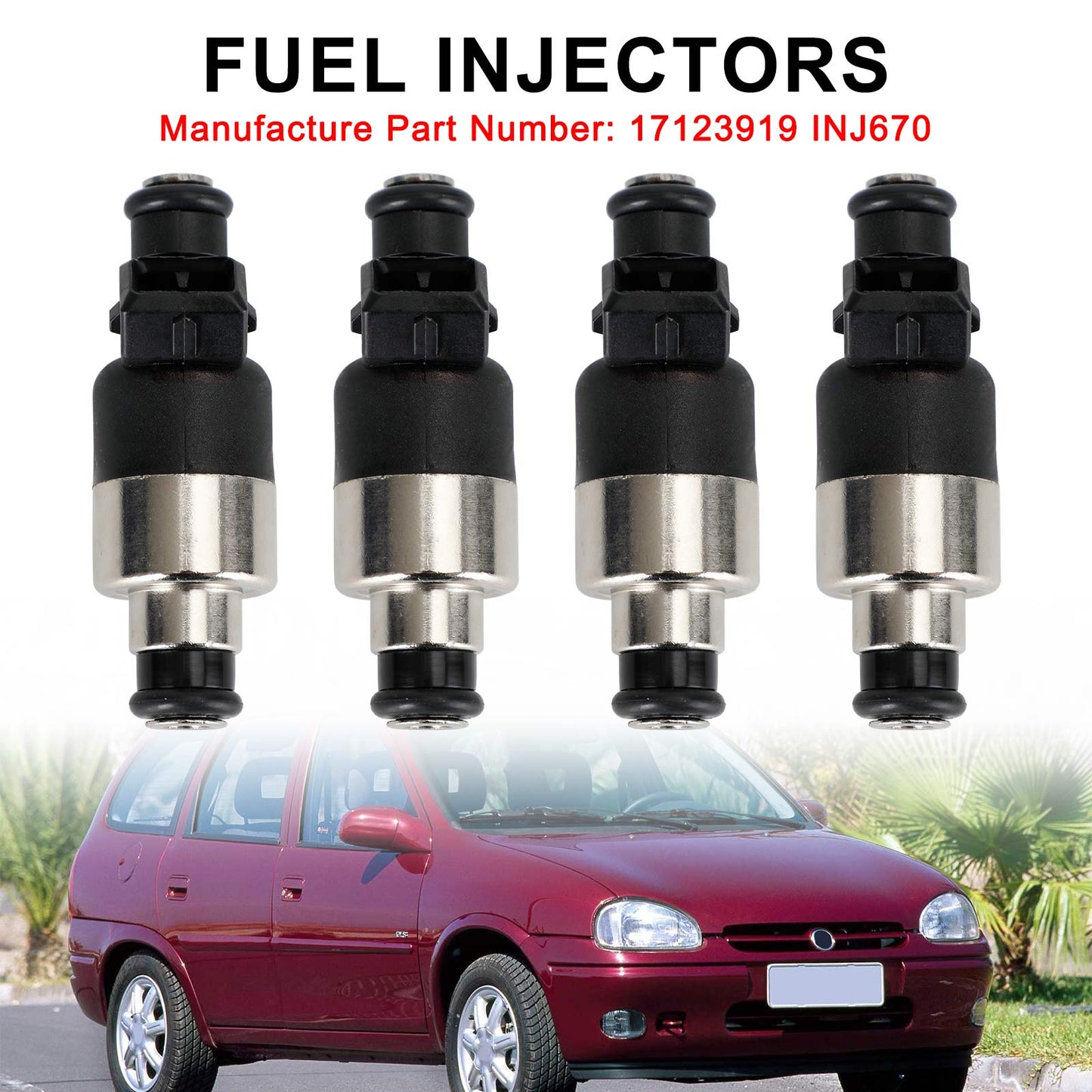 4PCS Fuel Injector 17123919 Fit Chevrolet Corsa 1996-1998 INJ670