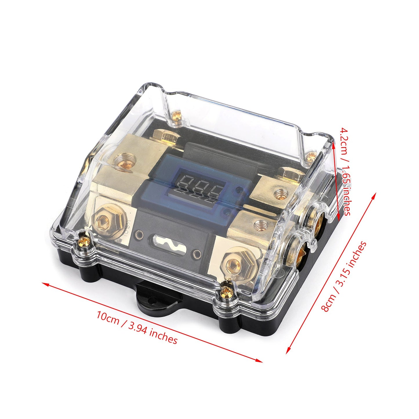 LED Display 1x0 IN 2x4GA OUT Distribution Block Fuse Holder