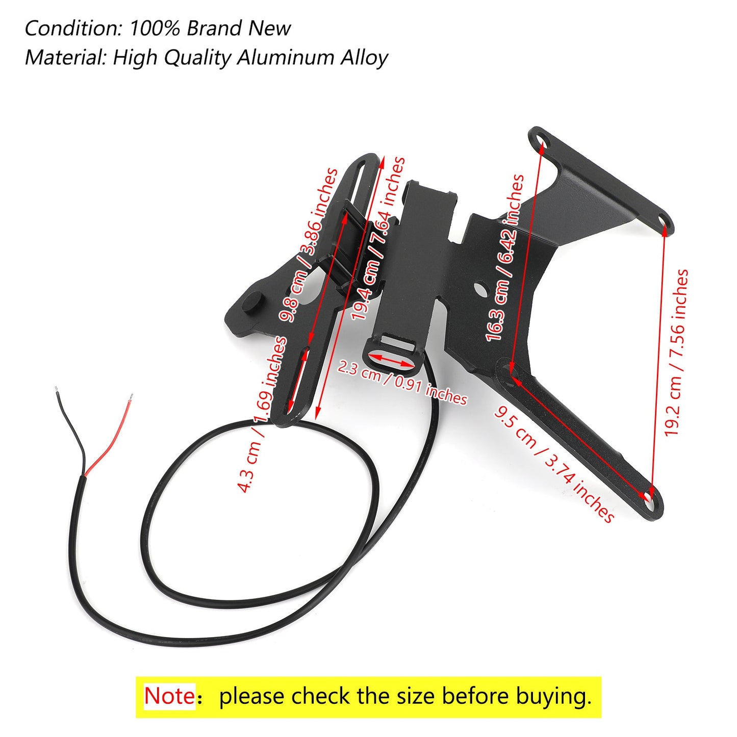 License Plate Bracket For Honda CB650R CBR650 19-20 BLk