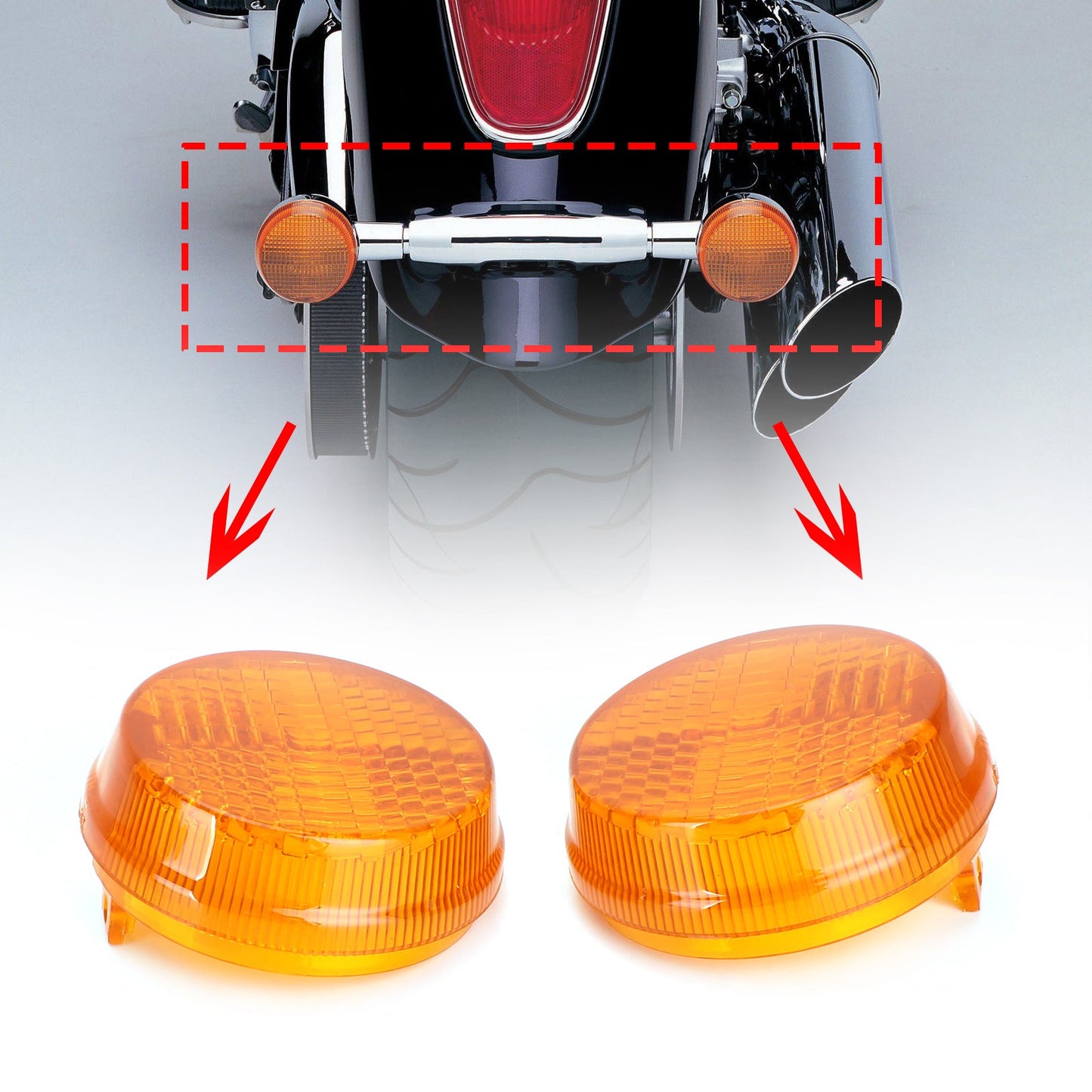 Turn Signal Light Lenses Cover For Honda Shadow Spirit VT750 Vulcan VN Amber