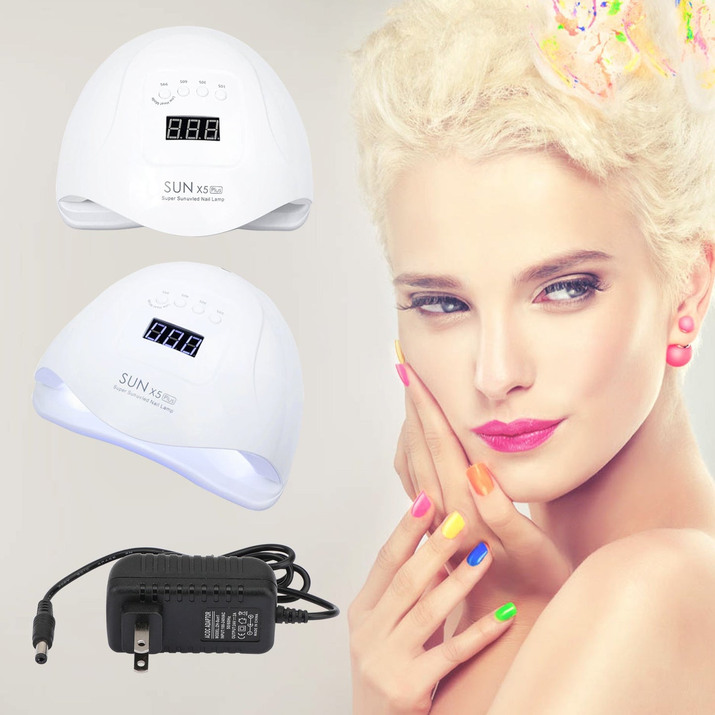 Professional LED UV Nail Dryer Gel Polish Lamp Curing Manicure Sun X5Plus 80W US