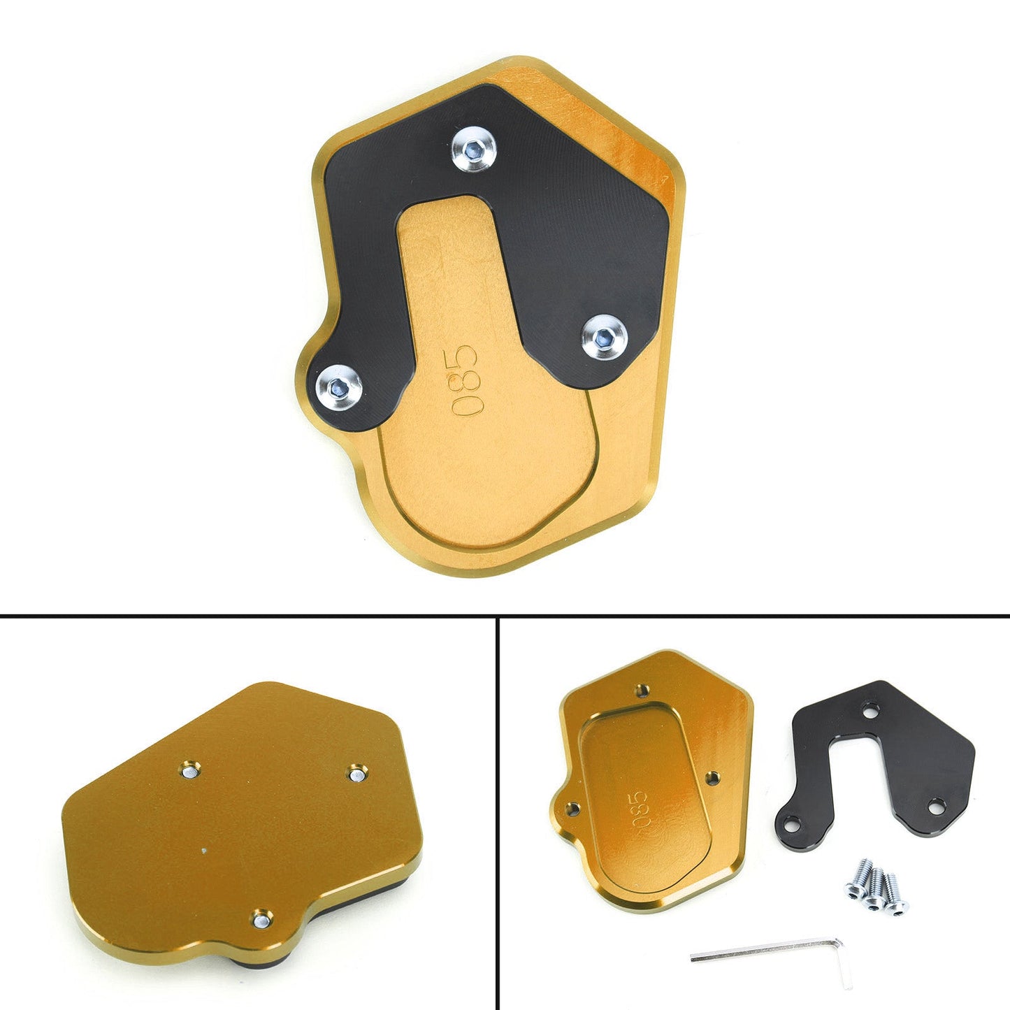 Kickstand Side Stand Extension Pad Fit For BMW F900R 2020 BLK