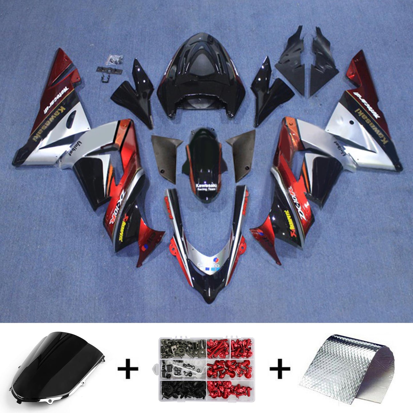 2004-2005 Kawasaki ZX10R Injection Fairing Kit Bodywork Plastic ABS#137