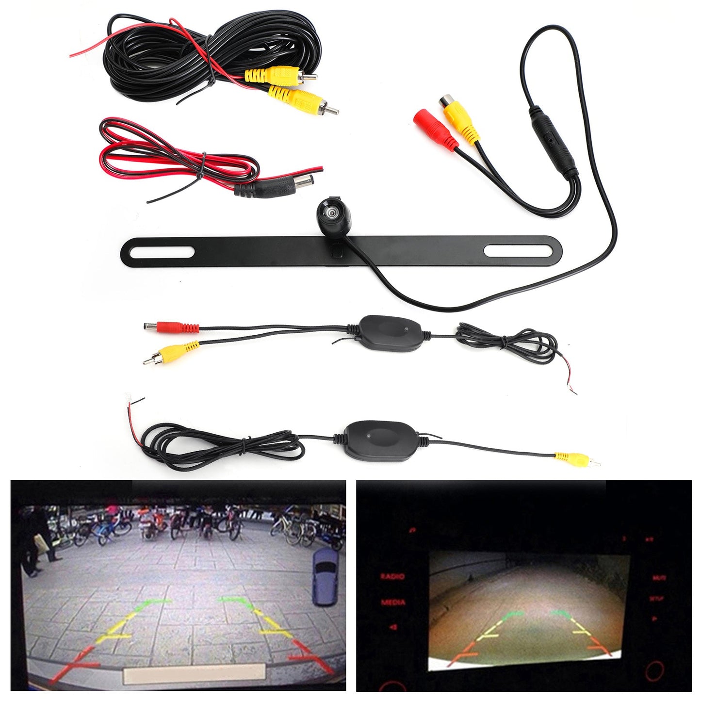 170o HD License Plate Car Wireless Rear View Reverse Backup Camera Night Vision