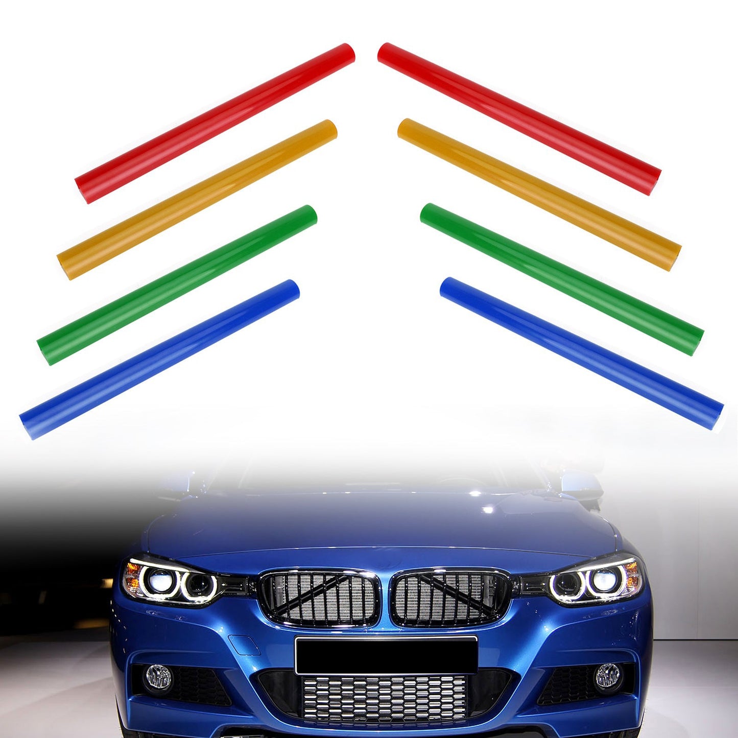 #A Color Support Grill Bar V Brace Wrap For BMW F30 F31 F32 F33 F34 F35 Blue