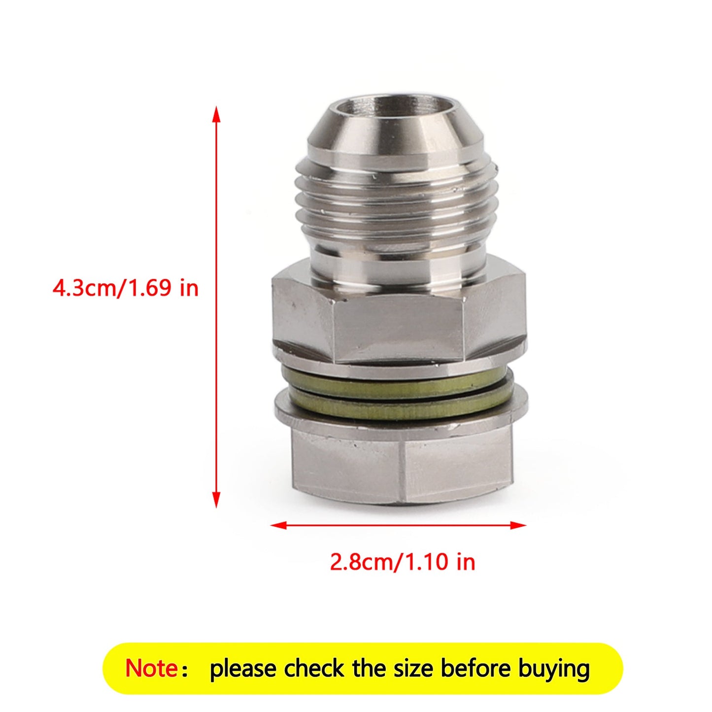 Turbo Oil Pan Sump Return Drain Adapter Bung Fitting 10AN to M18x1.5 Silver