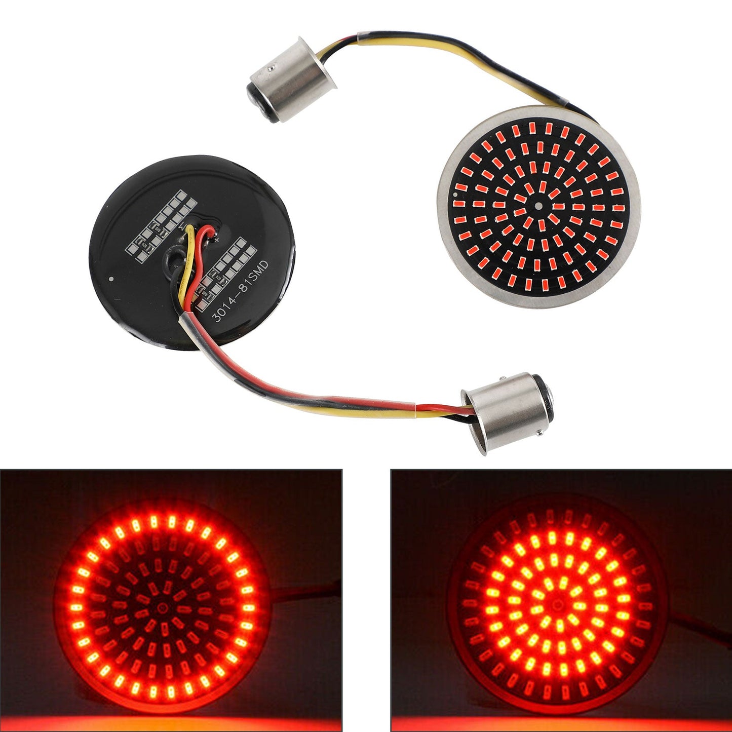1157 LED Turn Signal Light Inserts Lamp Fit for Softail Touring Dyna Sportster Red