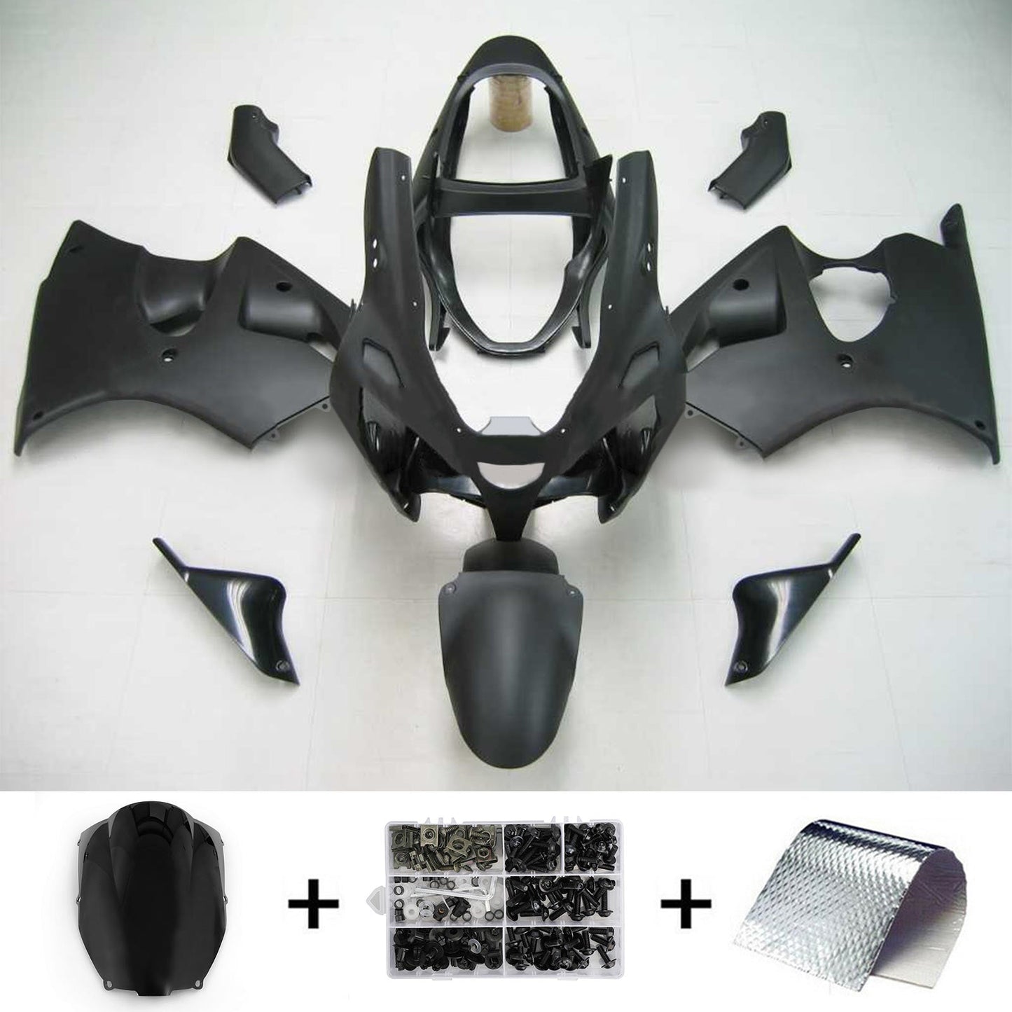 00-02 Kawasaki ZX6R 636 05-08 Kawasaki ZZR600 Amotopart Injection Fairing Kit Bodywork Plastic ABS #108