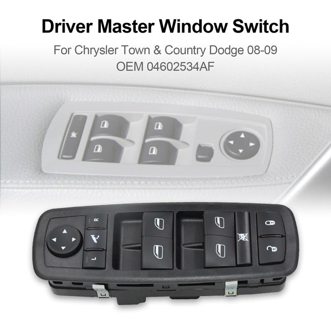 Driver Master Window Switch For Chrysler Town & Country Dodge 08-09 04602534AF