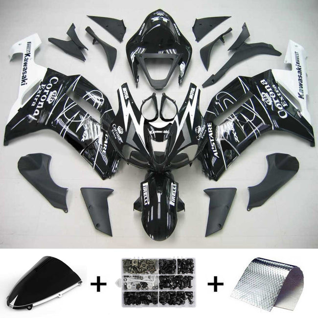 2007-2008 Kawasaki ZX6R 636 Amotopart Injection Fairing Kit Bodywork Plastic ABS #109