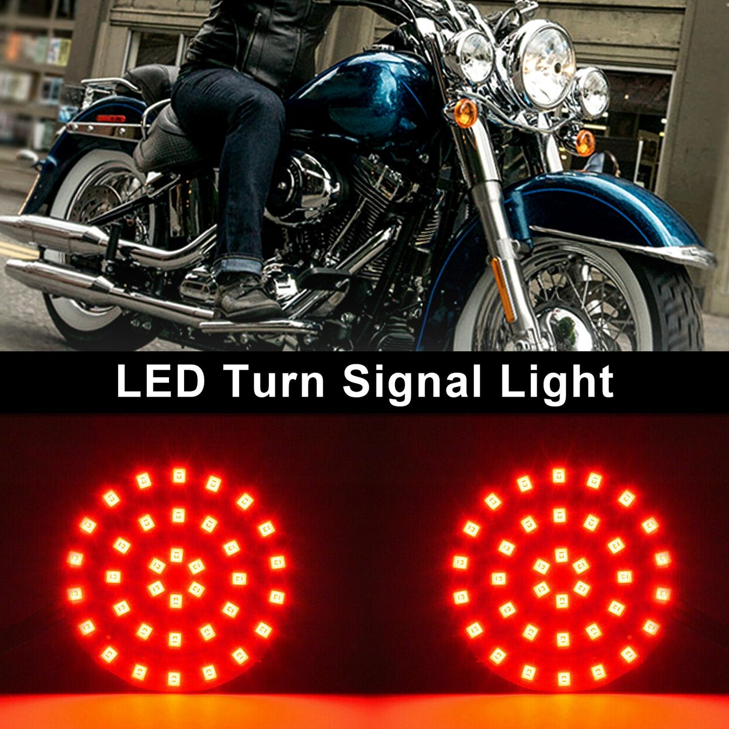 1156 LED Turn Signal Light Inserts Lamp Fit for Softail Touring Dyna Sportster
