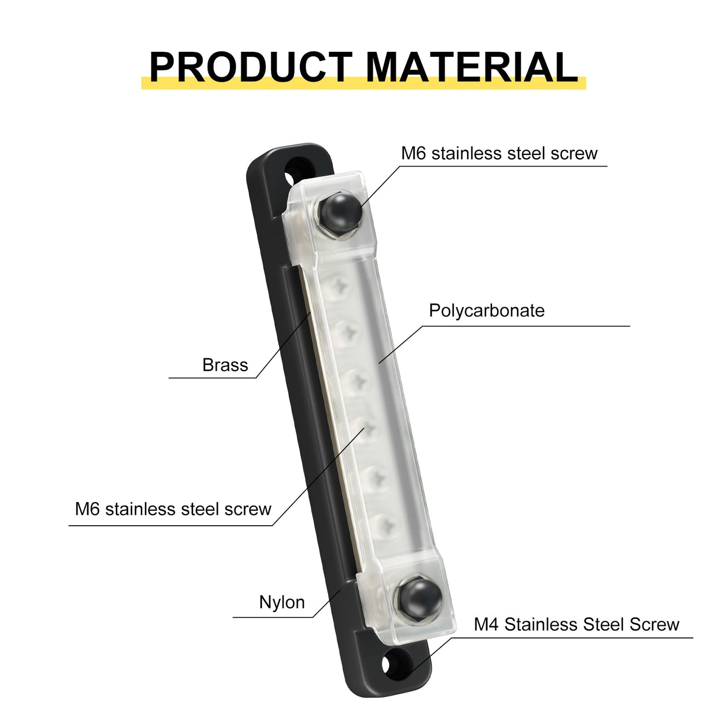 2/4/6/12 Way Dual-row Car Bus Bar Block Distribution Terminal For Auto Marine