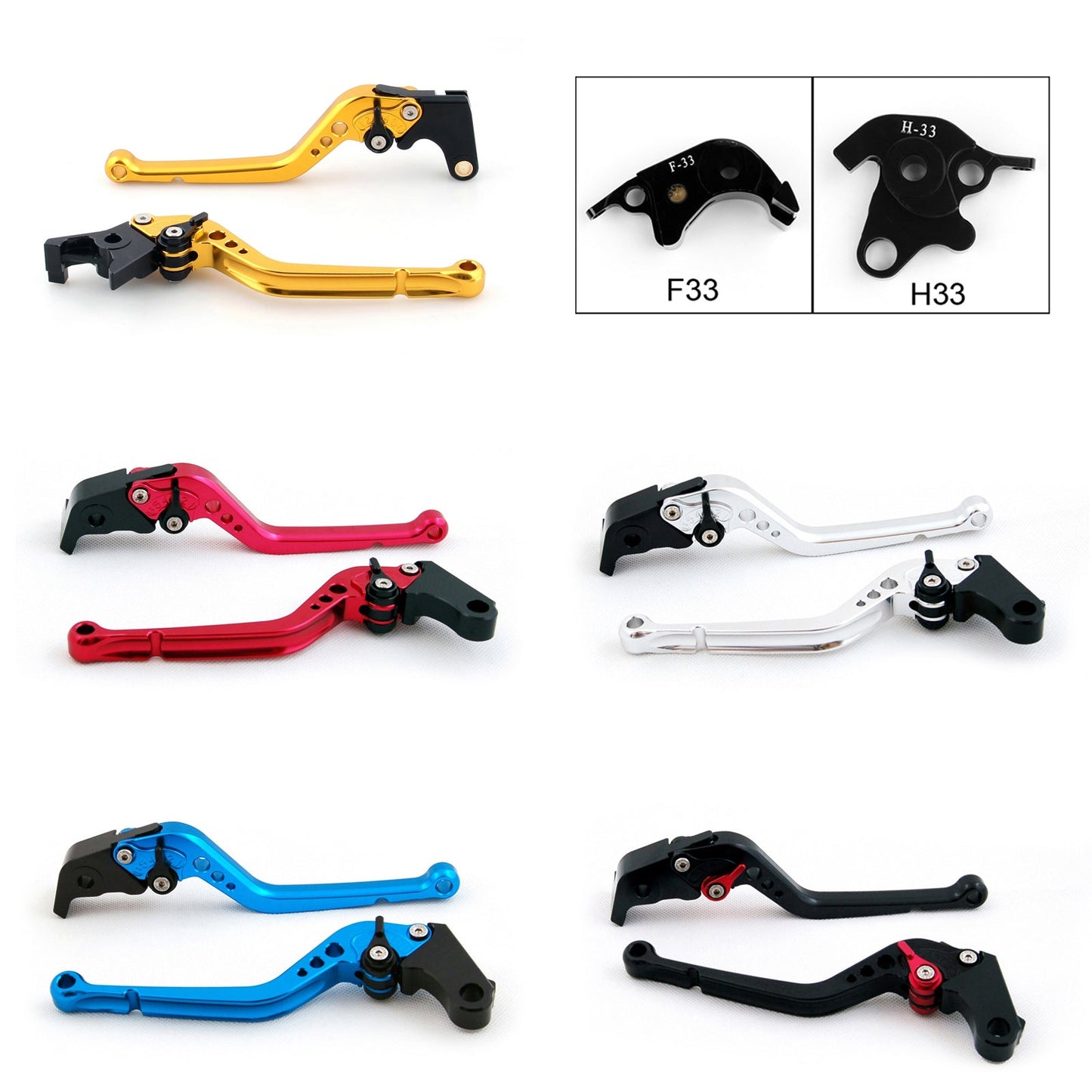 Long Brake Clutch Levers For Honda CB1000R 08-14 CBR1000RR/FIREBLADE 04-07 Black