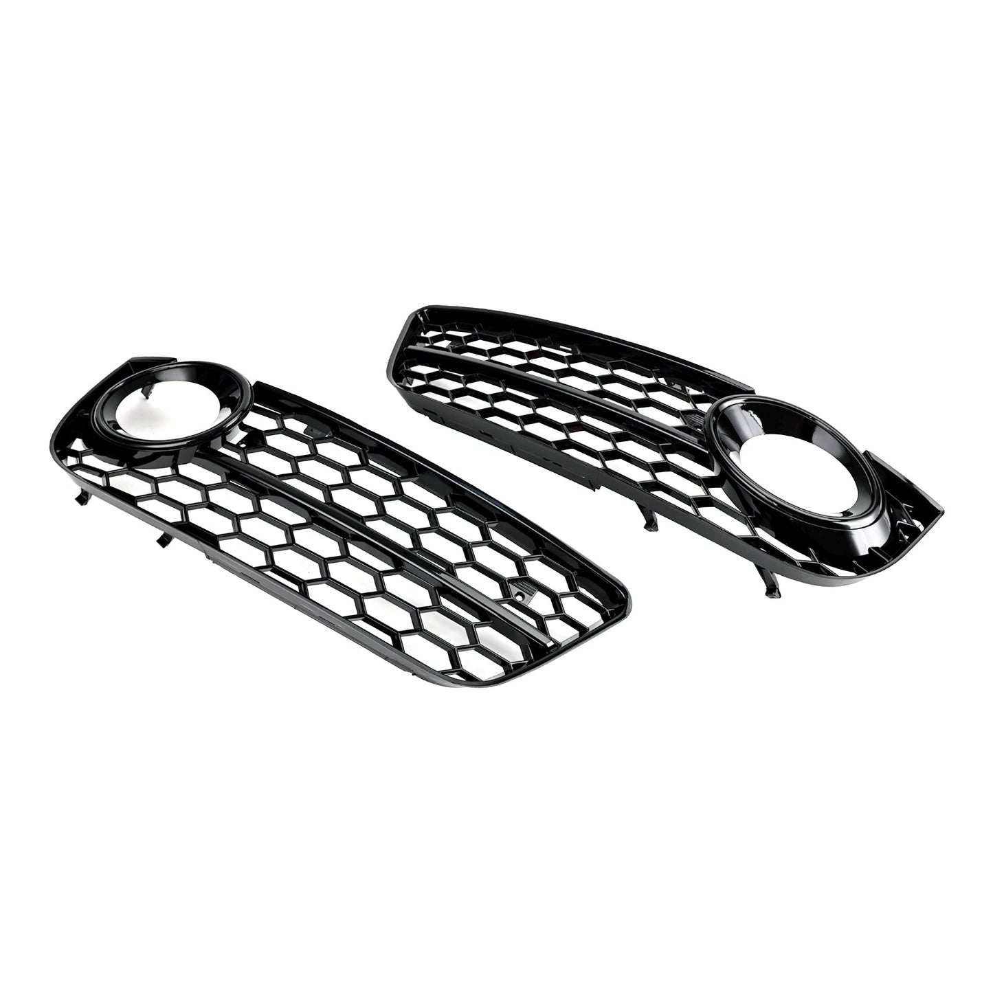 2007-2011 Audi A5 Pair Honeycomb Front Fog Lamp Cover Grille Grill