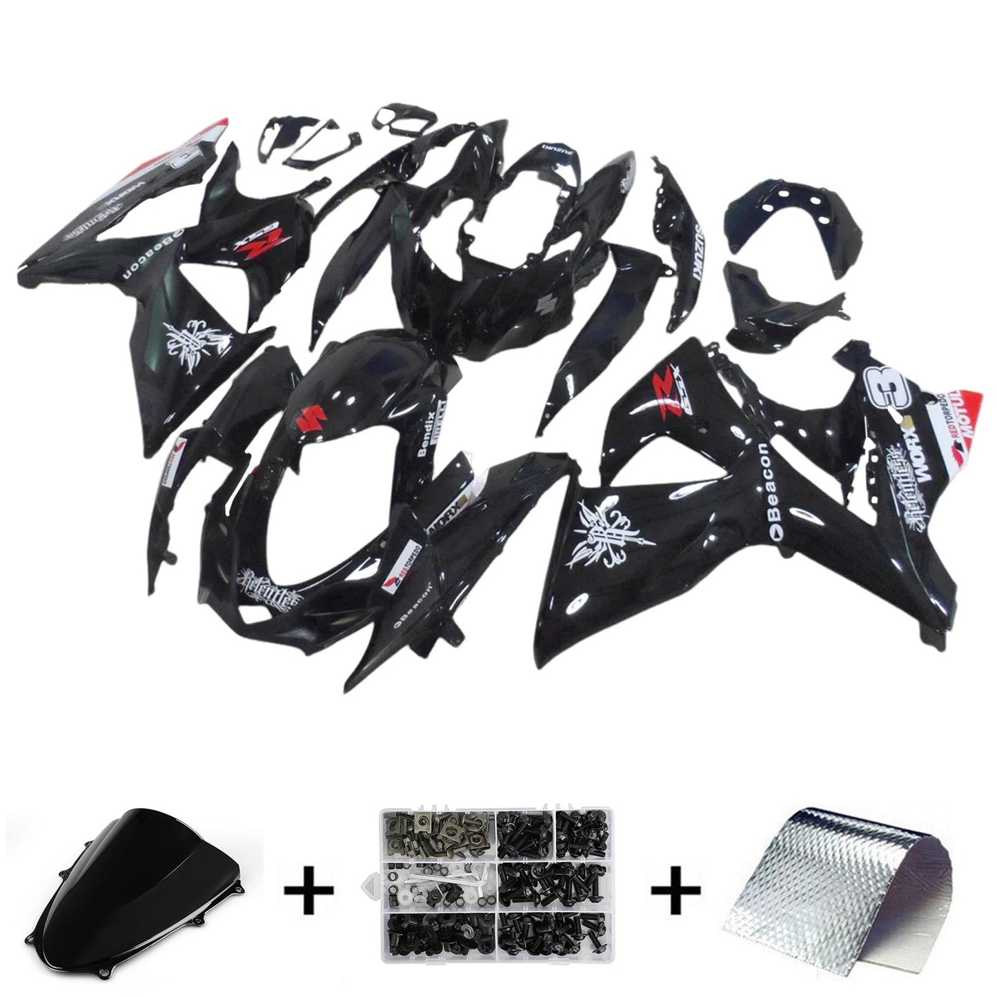 2009-2016 Suzuki GSXR1000 K9 Injection Fairing Kit Bodywork Plastic ABS