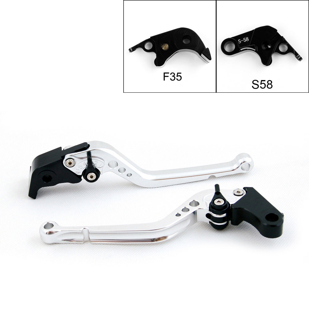 Long Brake Clutch Levers For Suzuki GSXR1000 09-14 GSXR600 GSXR750 11-14 Black