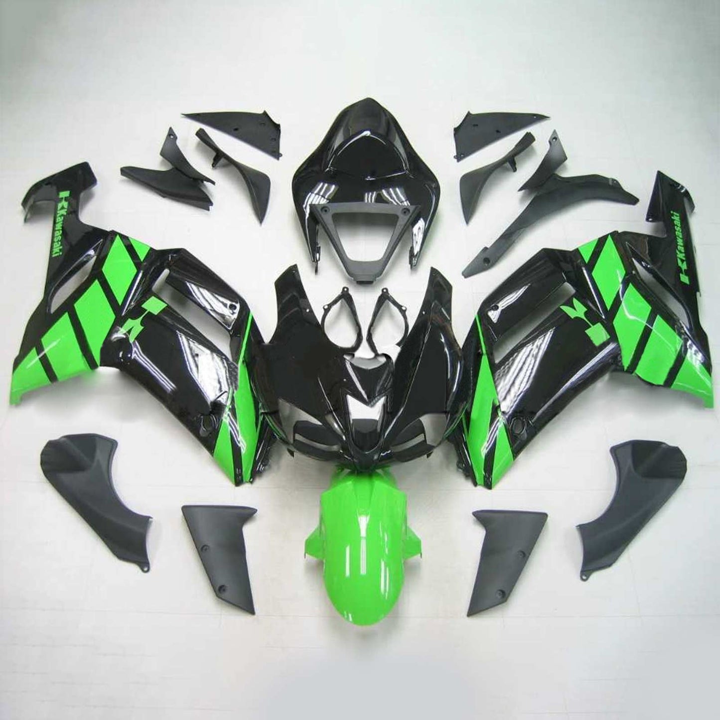 2007-2008 Kawasaki ZX6R 636 Amotopart Injection Fairing Kit Bodywork Plastic ABS #120