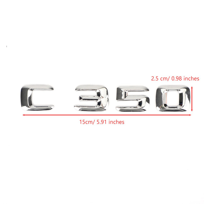 Rear Trunk Emblem Badge Nameplate Decal Letters Numbers Fit Mercedes C350 Chrome