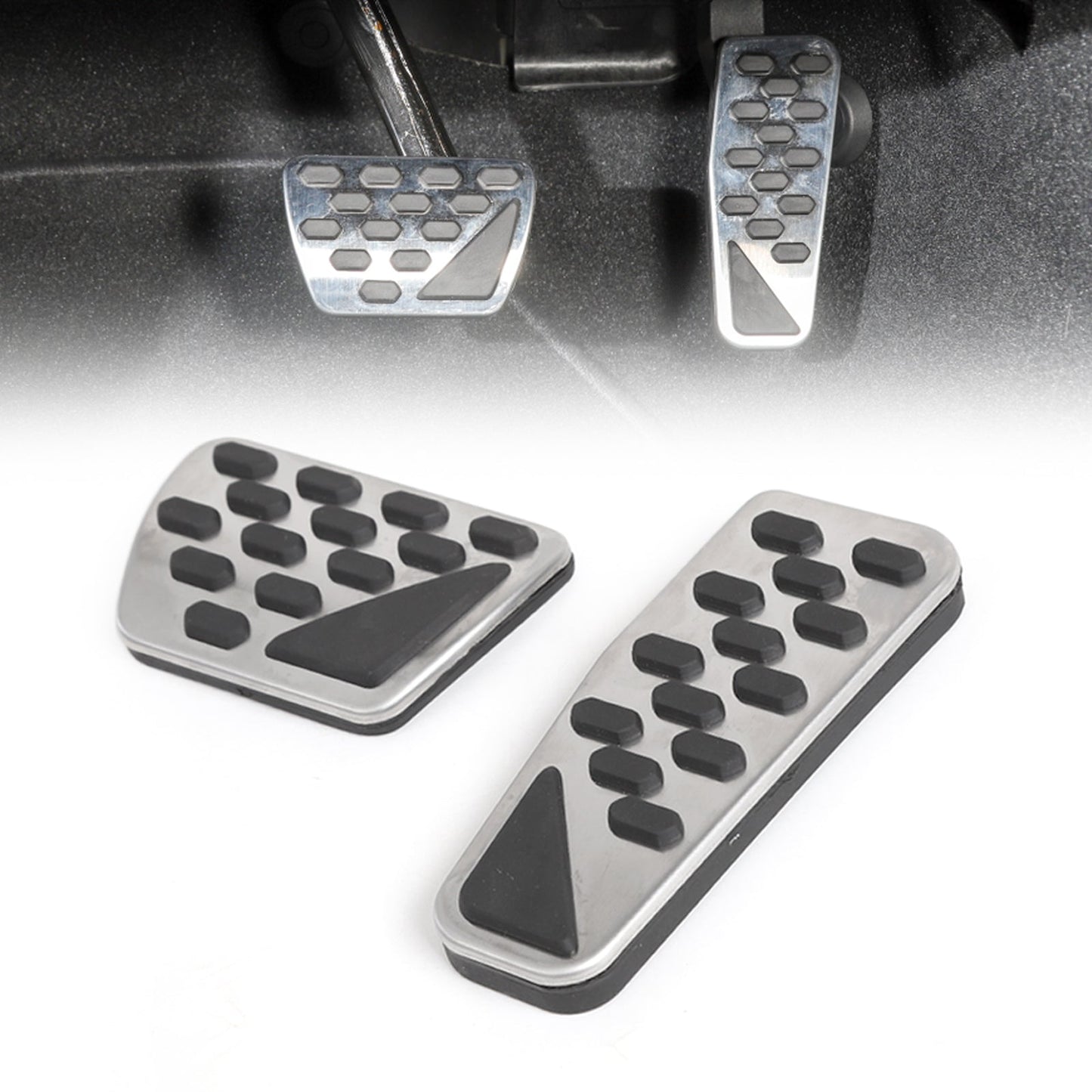 No Drill Fuel Gas Brake Pedal Cover Fit For Wrangler JK 2018 + SIL