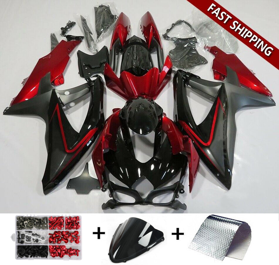 2008-2010 Suzuki GSXR600/750 Amotopart Fairing Matt Red Kit