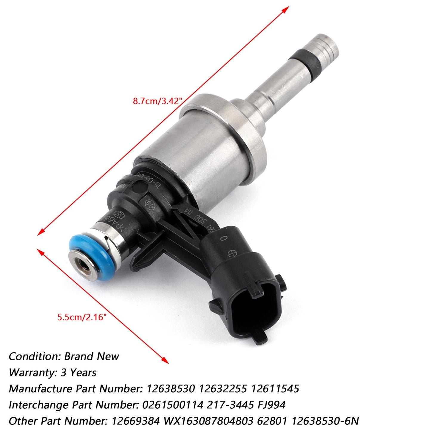 6PCS Fuel Injectors 12638530 Fit Chevrolet Camaro Traverse Fit GMC Acadia CTS